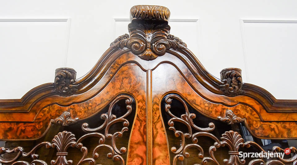 Stylowa Wysoka WITRYNA drewniana NeoBarok Orzech 235cm Kalisz