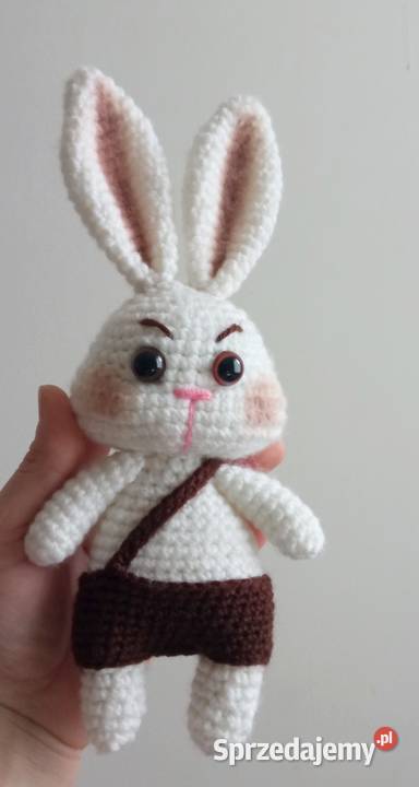 Królik wykonany na szydełku Łask