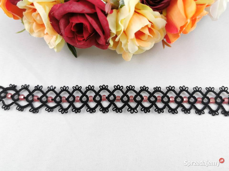 Bransoletka frywolitkowa Wiśniowa sprzedam