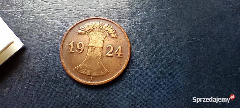 Stare monety 1 fenig 1924 J Niemcy Lesko