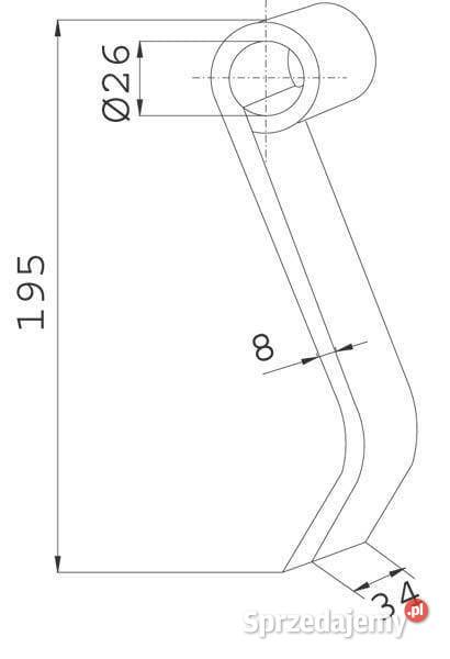 Nóż bijaka 35x195 mm pasuje do Kuhn CK4600 Kamionna