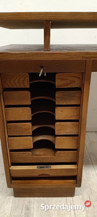 biurko drewniane małe dwustronne vintage design Biurka łódzkie Radomsko