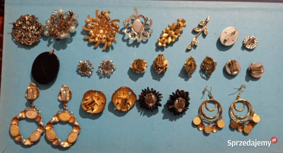Biżuteria PRL i nie klipsy broszkic wisiorki Zestawy biżuterii wielkopolskie Poznań
