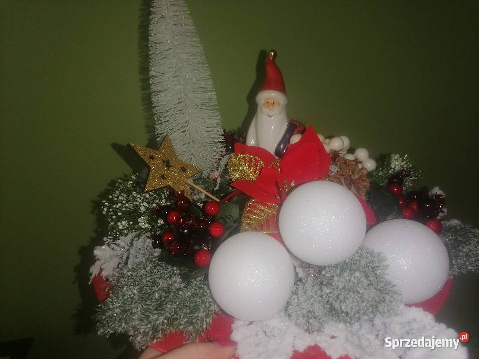 Stroik świąteczny bożonarodzeniowy bombki Sierpc