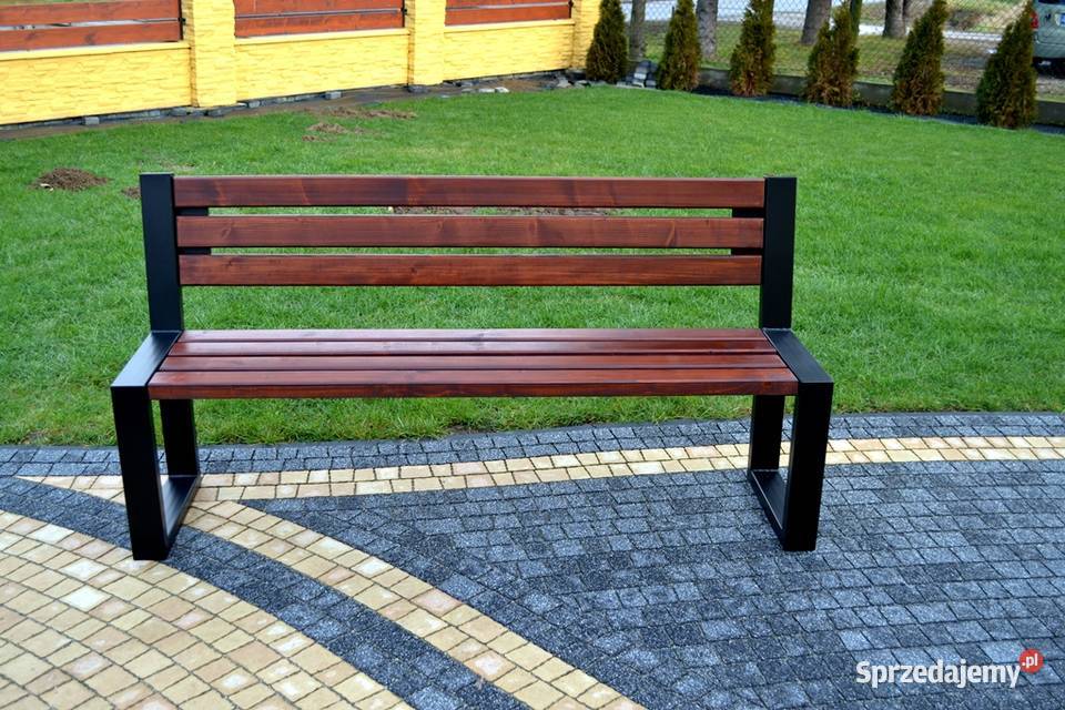 Ławka ogrodowa z oparciem miejska parkowa Ławki Ławy i ławki mazowieckie