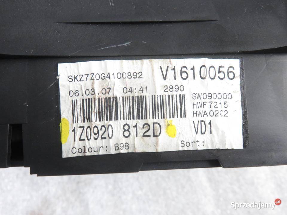 LICZNIK SKODA OCTAVIA II 19 TDI 1Z0920812D Liczniki i zegary