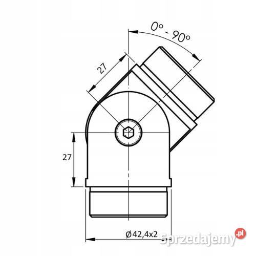 KOLANO PRZEGUBOWE 424X20MM AISI304 Balustrada