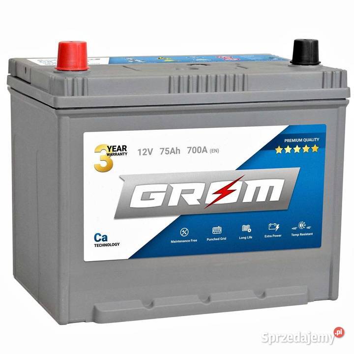 Akumulator GROM Premium 75Ah 700A Japan Lewy podlaskie