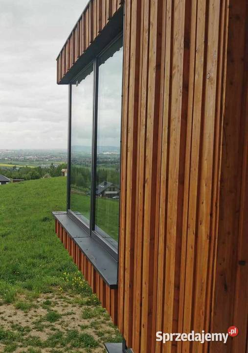 Modrzew 3D elewacja drewniana drewno strugane Okładziny elewacyjne wielkopolskie