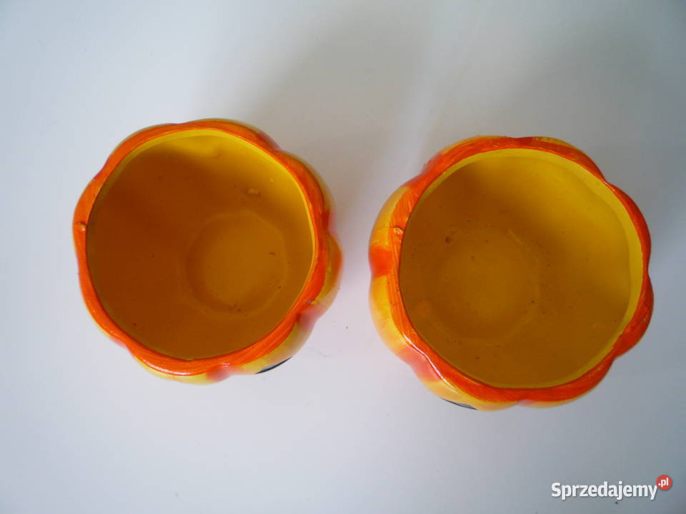 Nowe 2 sztuki doniczki osłonki ceramiczne Dynia