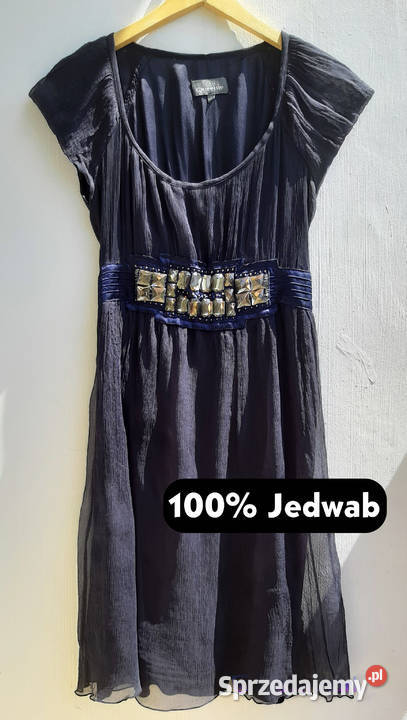 Jedwabna francuska sukienka mała czarna Queenie Warszawa sprzedam