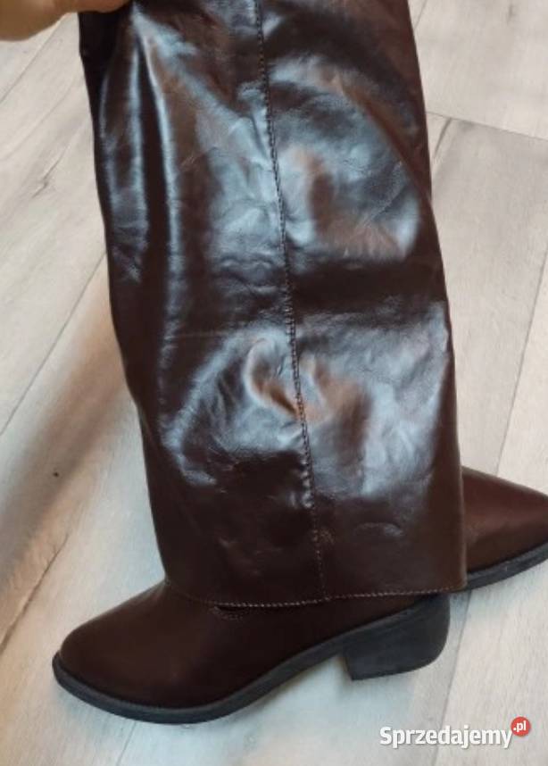3940 Brązowe czekoladowe Kozaki kowbojki Kraków sprzedam