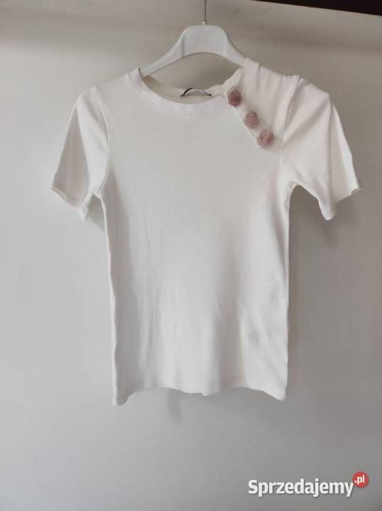 bluzka koszulka top tshirt ZARA ozdobny dekolt dziewczynka Bluzki, koszulki i kaftaniki świętokrzyskie Kielce
