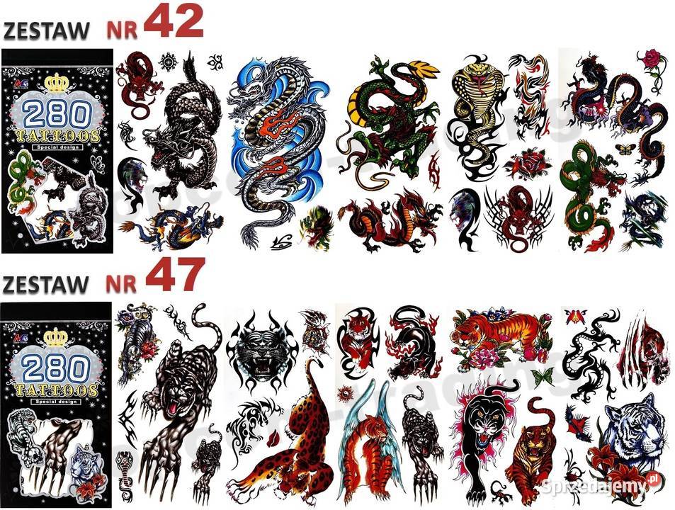 Zestaw Tatuaży Tatuaże Tymczasowe Zmywalne Mogilany