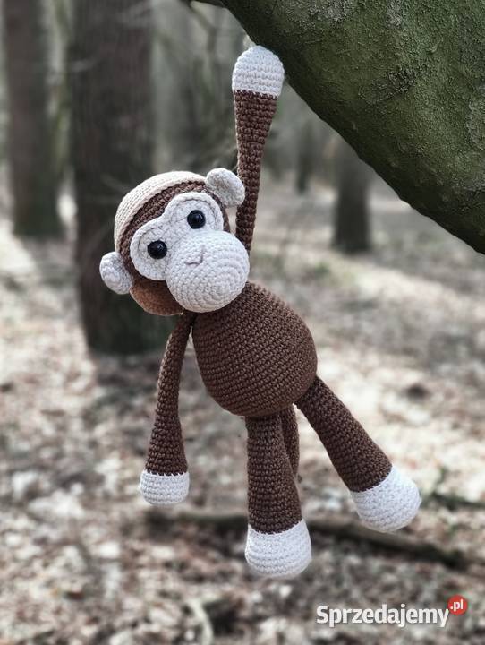 Małpka Małpa na szydełku na prezent HANDART Dekoracje i ozdoby Krotoszyn