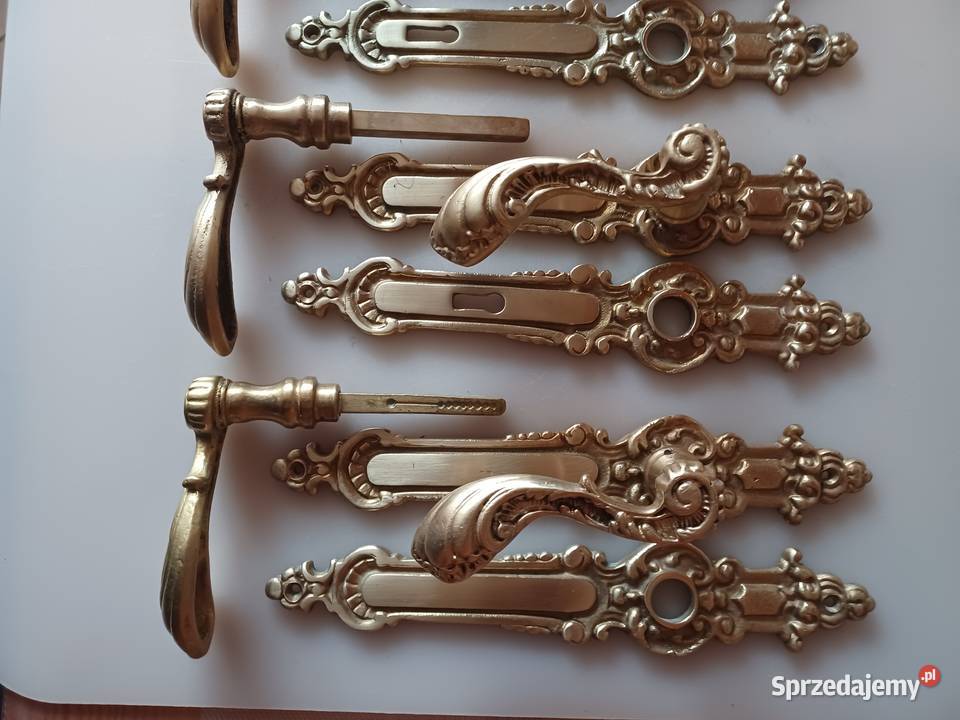 Klamki z szyldami Mosiądz Kolekcja