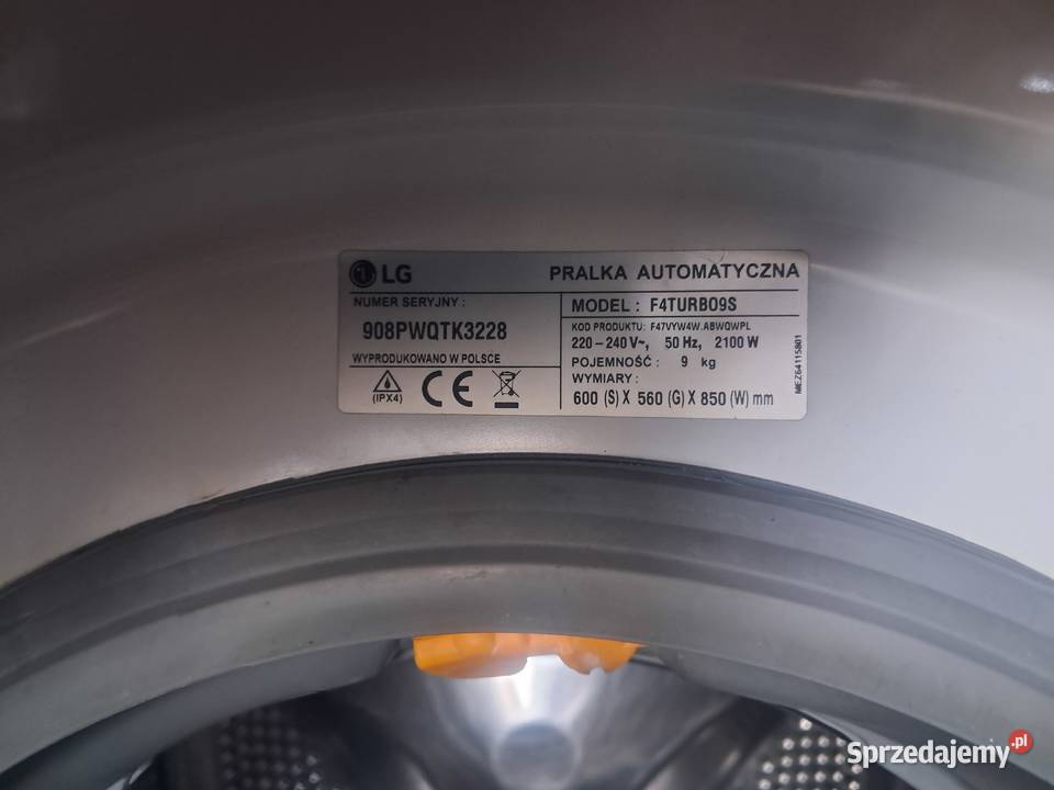 Pralka LG F4TURBO9S 9 1400 obrotow cześć Słupca sprzedam