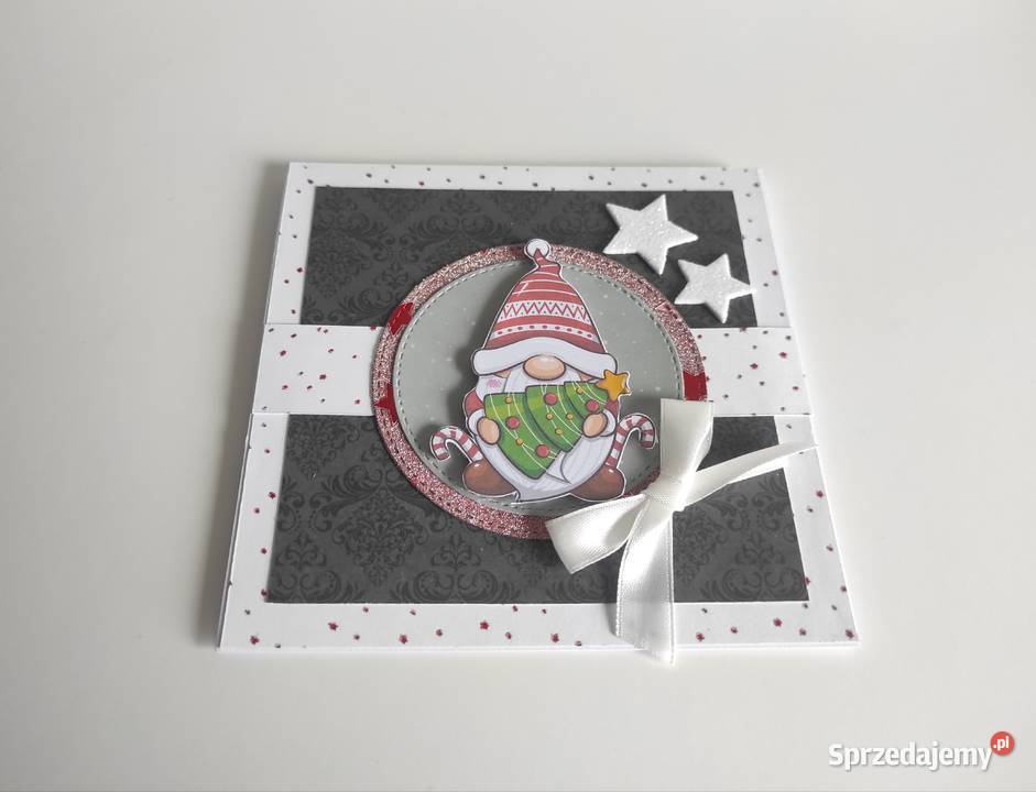 Kartka ręcznie robiona świąteczna Boże Łódź