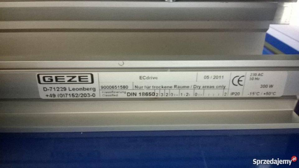 Drzwi przesuwne automatyczne geze aluminiowe sprzedam