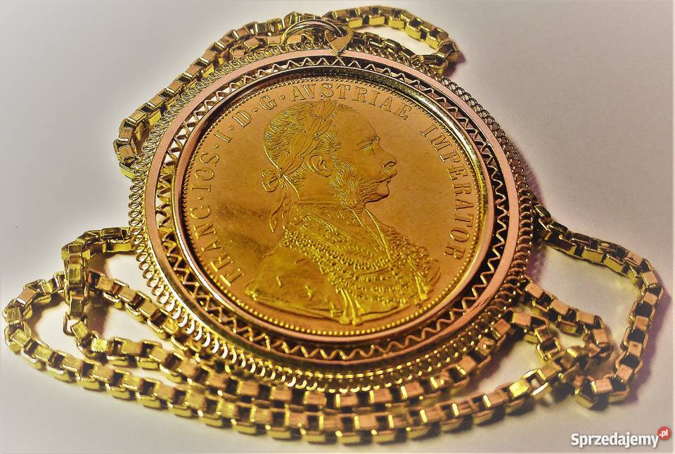 Austria 4 Dukaty 1915 r złoty łańcuszek Poznań