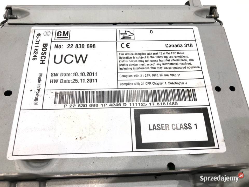 RADIO OPEL INSIGNIA A 22830698 0817 ODTWARZACZ