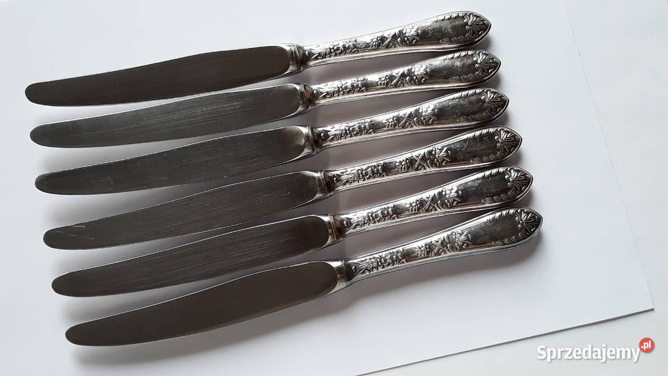 Posrebrzane noże obiadowe wz ROMAŃSKI Hefra Dąbrowa Górnicza