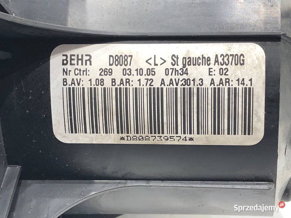 DMUCHAWA NAWIEWU OPEL ZAFIRA B A3370G WENTYLATOR