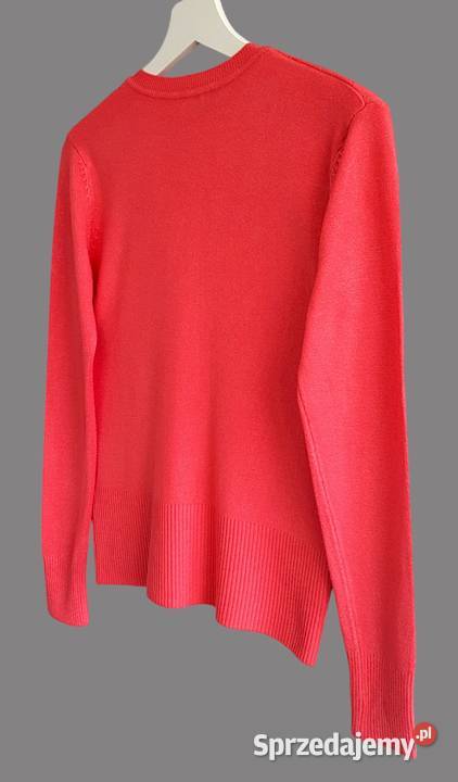 Damski bawełniany sweter czerwony z długim Chrzanów