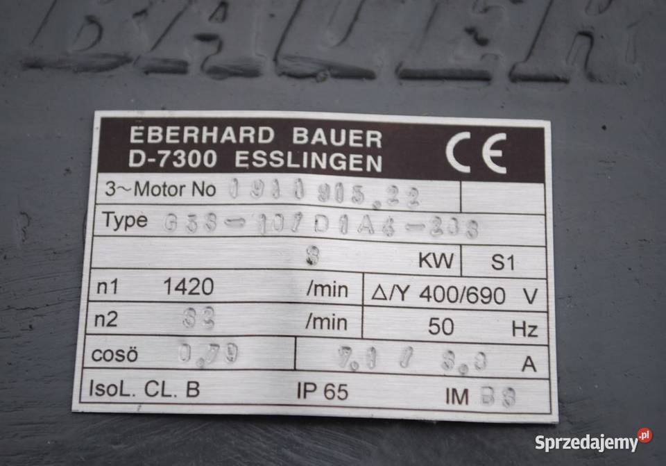 Motoreduktor 3kw 32obrmin Firmy Bauer Pozostałe Kargowa