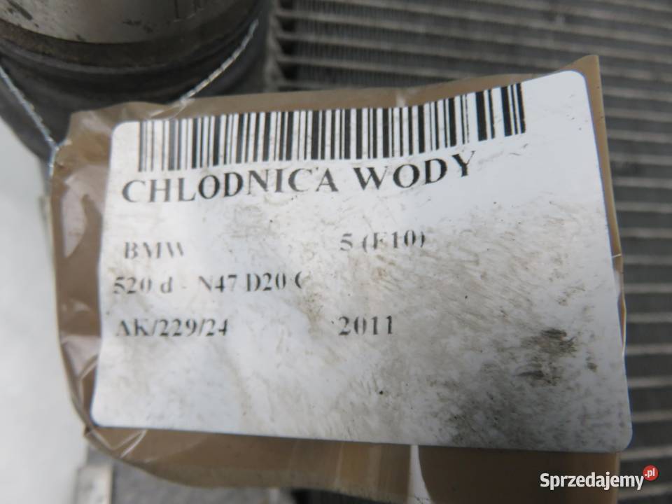 CHŁODNICA WODY BMW 5 F10 520 d 8509177 osobowe małopolskie
