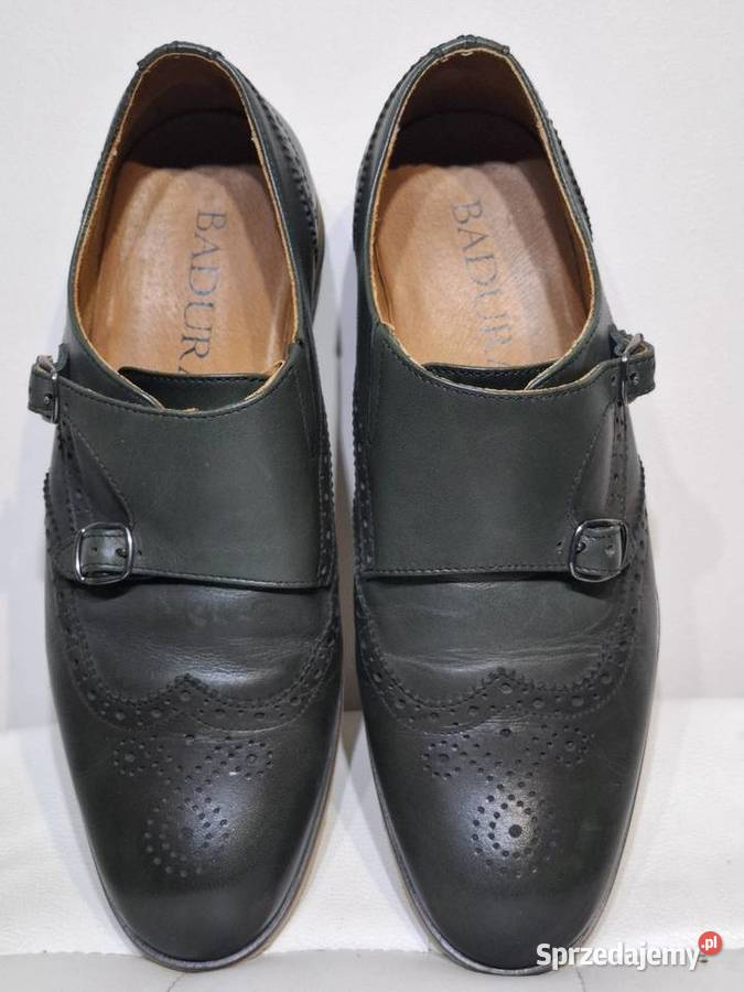 Badura 43 skórzane buty męskie monki eleganckie 295cm