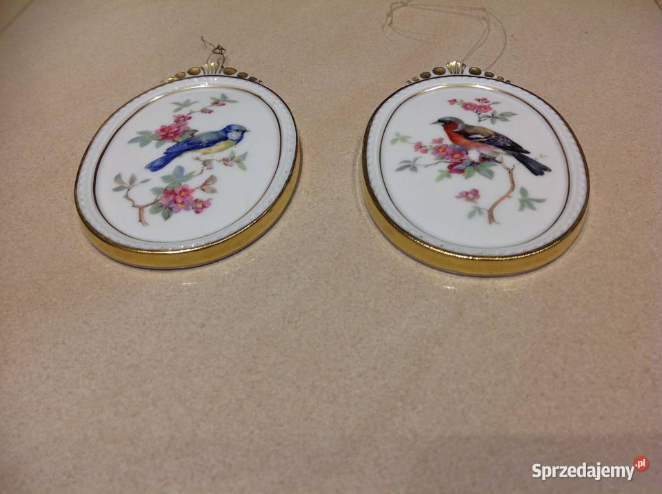 Stary Porcelanowy Obrazek KAISER WGERMANY Vógel Nowa Sól