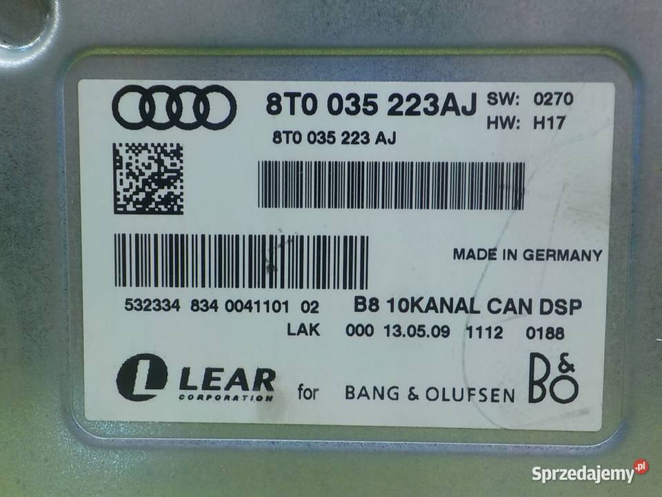 AUDI A5 8T 09r COUPE 2D wzmacniacz 8T0035223AJ Suków