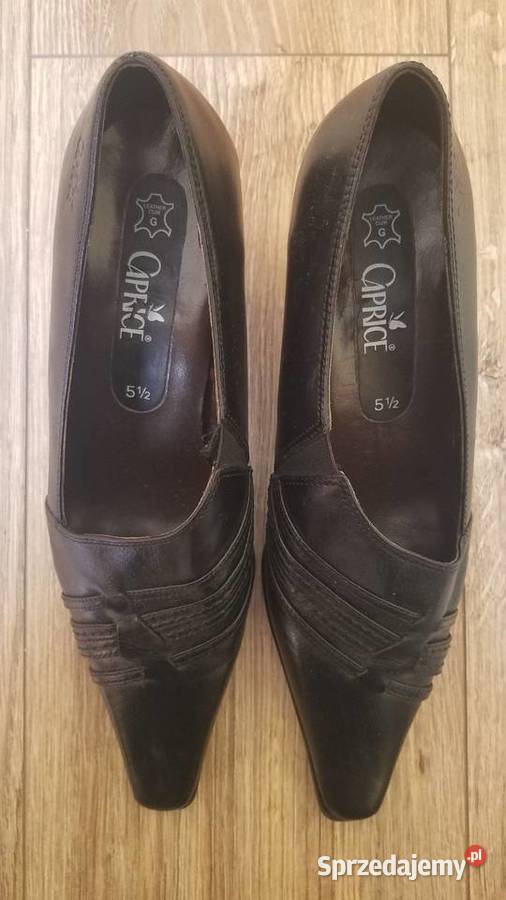 Buty pantofle Caprice 3637 235 skórzane czarne Czółenka Białystok