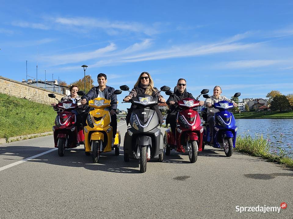 Elektryczny 3kołowy skuter dodatkowa bateria pas metalic Kraków sprzedam