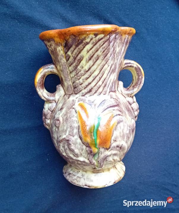Wazon amfora ceramika z polewą uranową Jasba wielkopolskie Koźminek sprzedam