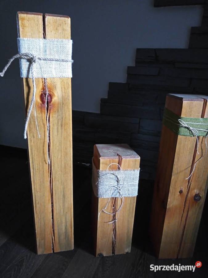Słupki sosnowe dekoracyjne
