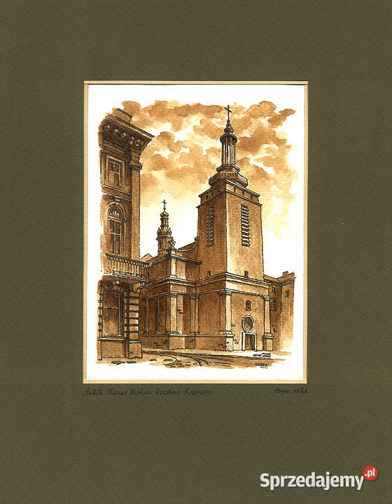 Grafika Lwów Kościół Klarysek Warszawa sprzedam