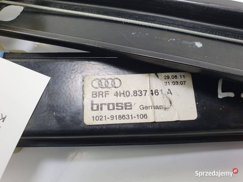 PODNOŚNIK SZYBY LP AUDI A8 D4 4H0837461A kujawsko-pomorskie Lipno