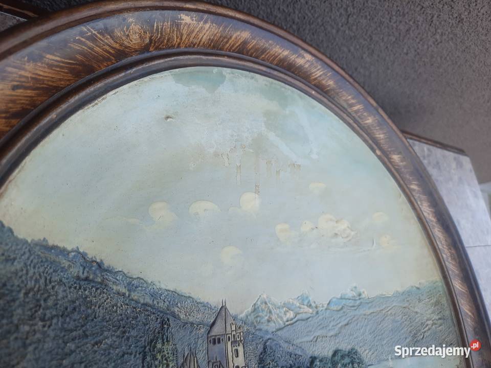 Stary talerz ścienny relief W Schiller majolika Tczew sprzedam