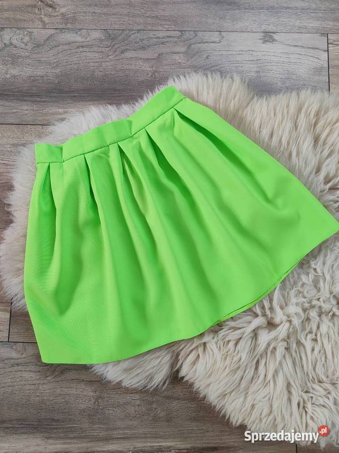 Neonowa spódnica rozkloszowana Skater ZIP Zamek podkarpackie