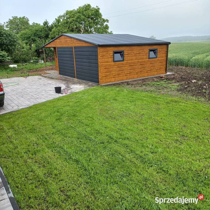 Garaż blaszany 6x6 3m wnęką drewnopodobny Bydgoszcz
