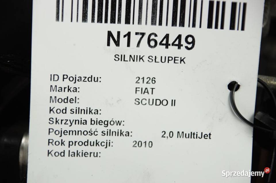 SILNIK SŁUPEK FIAT SCUDO II RHR 10DYVJ 20 HDI kujawsko-pomorskie
