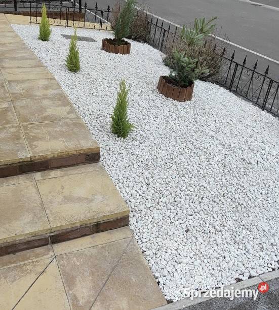 Biały Grys ŚMIETANKOWY Biały Kamień do Ogrodu Warszawa