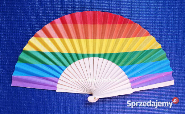 WACHLARZ z naturalnego drewna tkanina TĘCZA mazowieckie Warszawa sprzedam