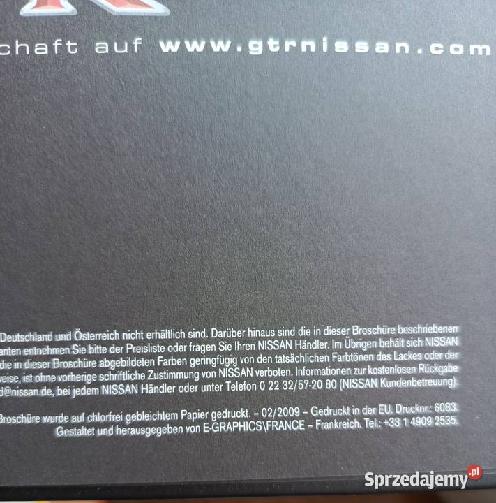 Prospekt reklamowy Nissana GTR Żywiec