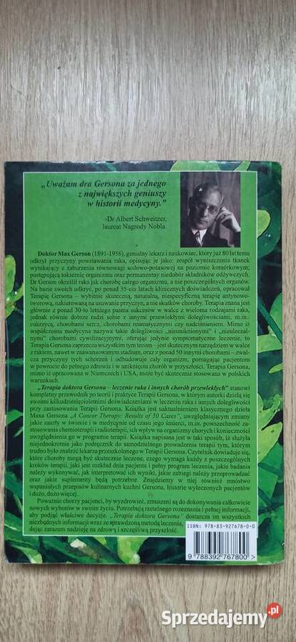 Terapia doktora Gersona leczenie raka i innych małopolskie Kraków