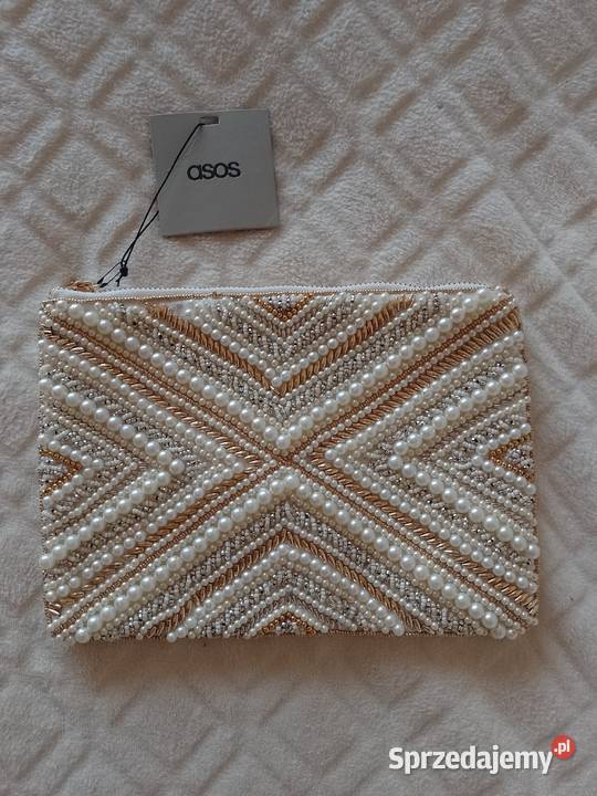 ASOS Bogato zdobiona perłami torebka wieczorowa Kraków sprzedam