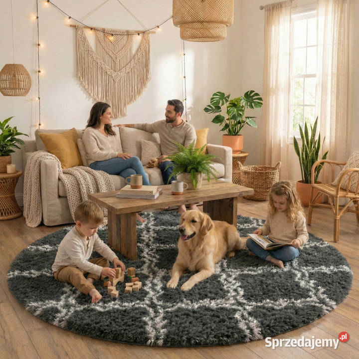 Dywan okrągły do salonu shaggy DECOR Opole