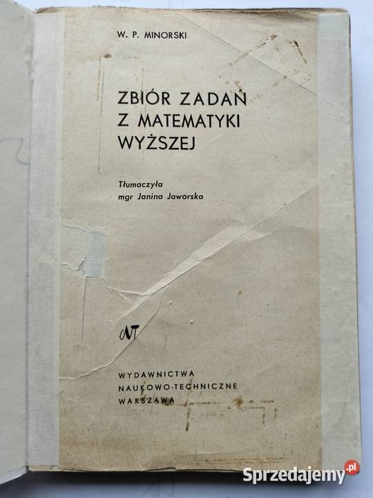Zbiór zadań z matematyki wyższej WPMinorski Gdynia